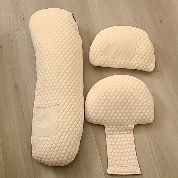 Sleepybelly Pregnancy Pillow Pink White 3 Piece Lumbar Back Support Comfort - Picture 5 of 5